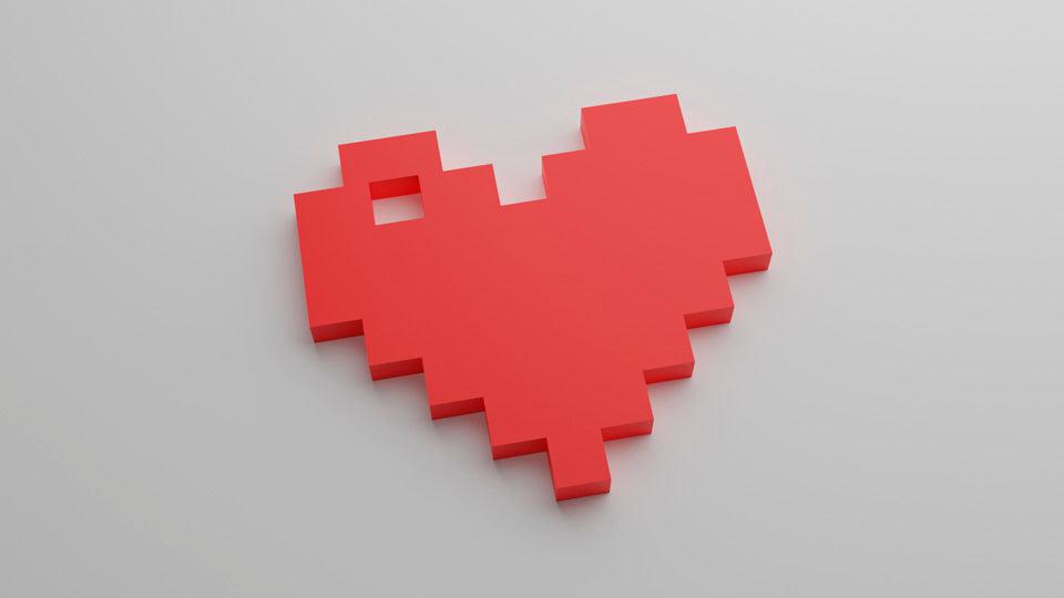 Llavero con forma de corazón 8-Bit
